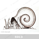 URBAN SNAIL-2 pen & ink on velum, 11"x14" SOLD 