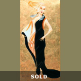 TRIBUTE TO ERTE: ELEGANCE 18"x36" acr./canv./glass bead mosaic. SOLD