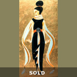 TRIBUTE TO ERTE: FLIRT 18"x36" acr./canv./glass bead mosaic. SOLD