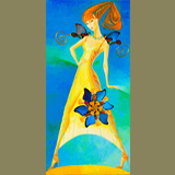 BEAUTY AND THE BEACH
18"x36" acr/canv/pearls  SOLD 