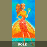 DAISY GLAMOUR-1 
18"x36" acr/canv/glass bead mosaic SOLD