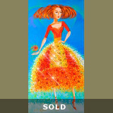 DAISY GLAMOUR-2 
18"x36" acr/canv/glass bead mosaic SOLD