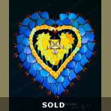 BIG LOVE ON BLACK
24"x30" acr/board/butterfly wing mosaic. SOLD